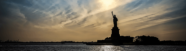 Statue of Liberty at sunset