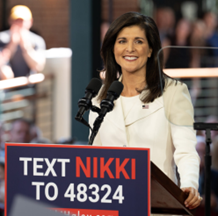 Candidate Nikki Haley at Podium