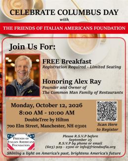 Columbus Day Breakfast Manchester NH